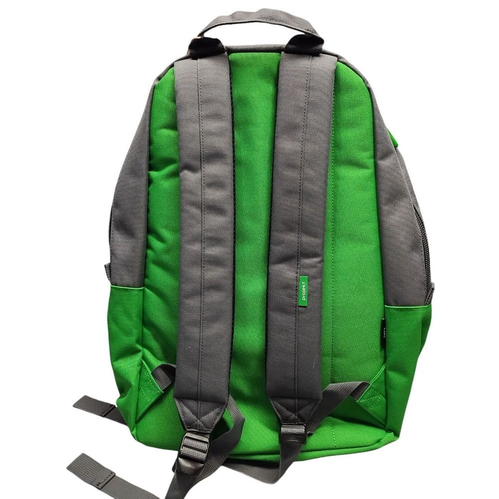 Project Karl Unisex Backpack Green Gray Canvas Adjustable Straps Water Resistant - Picture 7 of 16